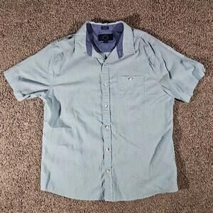 Even Tide Linen Cotton Short Sleeve Shirt Mens XL Button Up
